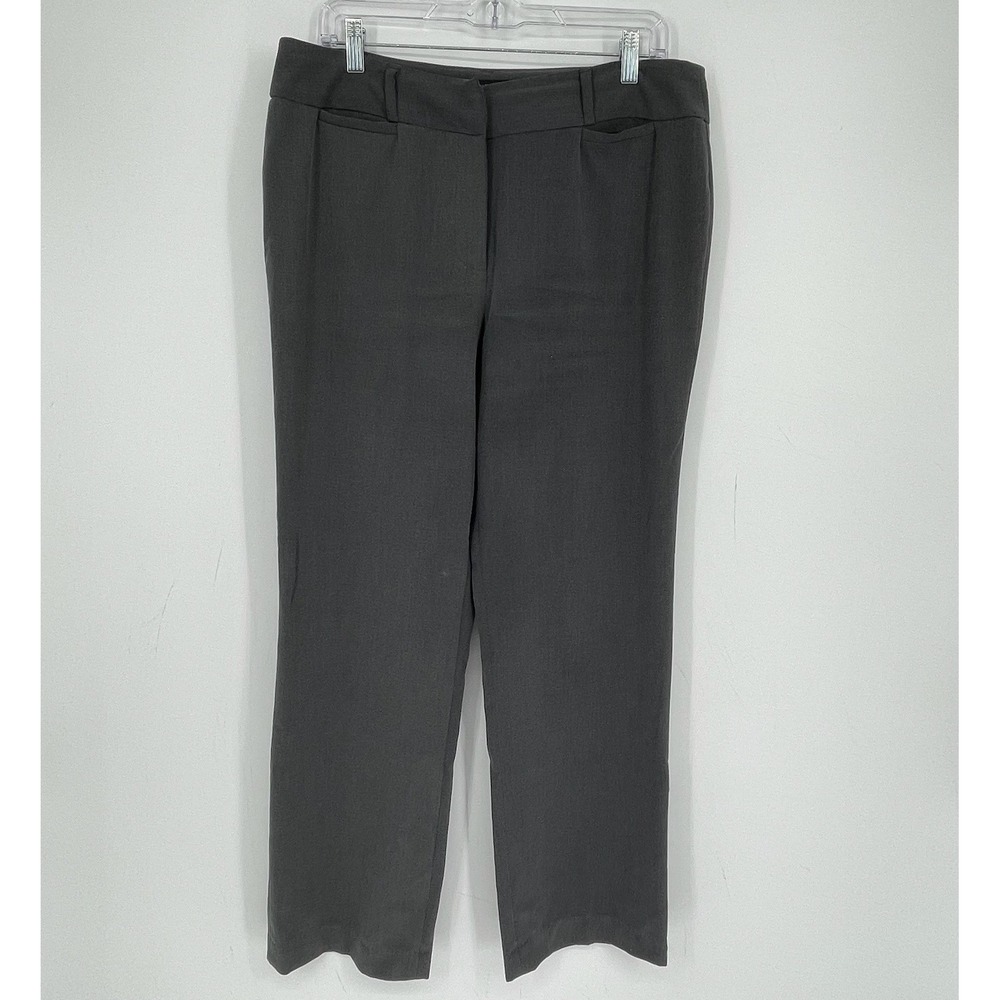 Zac & Rachel Women's Gray Stretch Straight Leg Office Dress Pants Size 12P